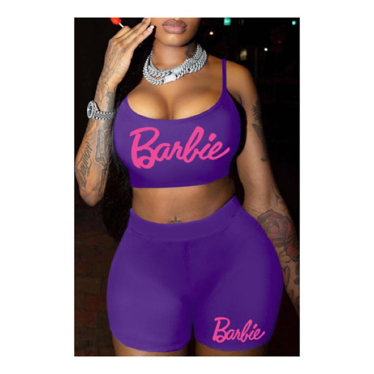 Purple / Pink “Barbie” Short Set