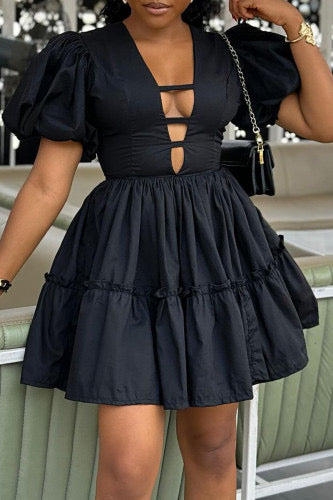 Black “Bliss” Flare Dress - Elegant & Timeless