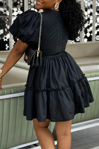 Black “Bliss” Flare Dress - Elegant & Timeless