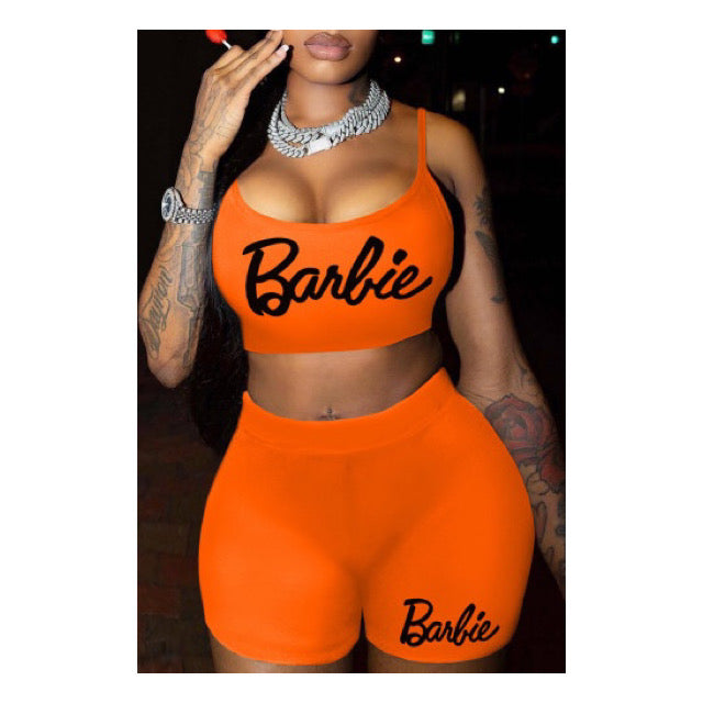 Orange “Barbie” Short Set