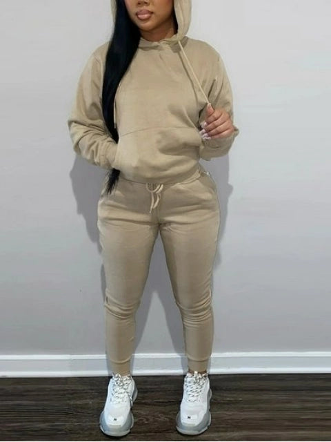 Khaki “Snug Fit” Sweatsuit - Stylish & Cozy Loungewear