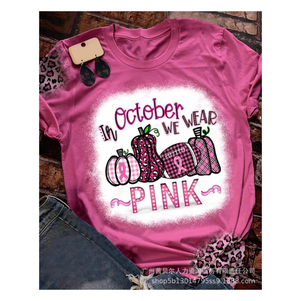 “In October We Wear Pink” T Shirt