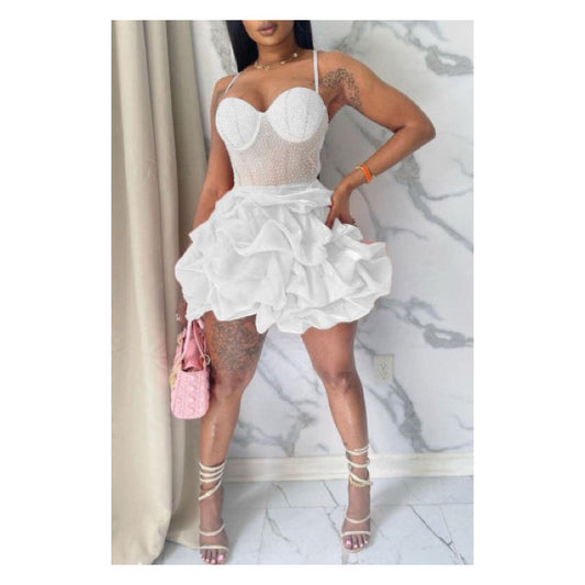 White “TuTu Style” Mini Dress