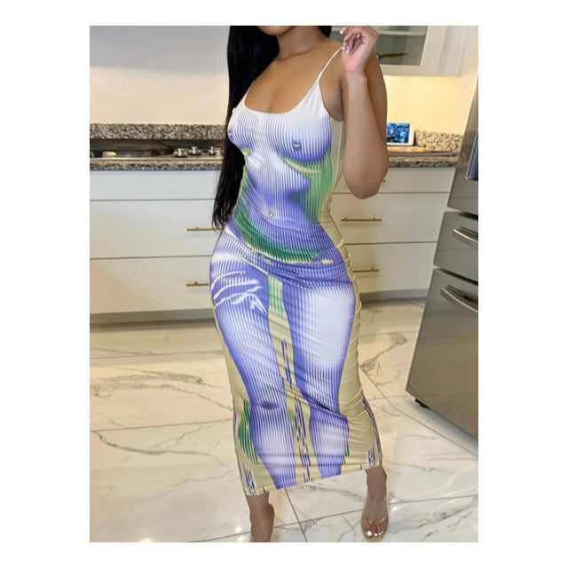 Cami Style “Body Print” Maxi Dress