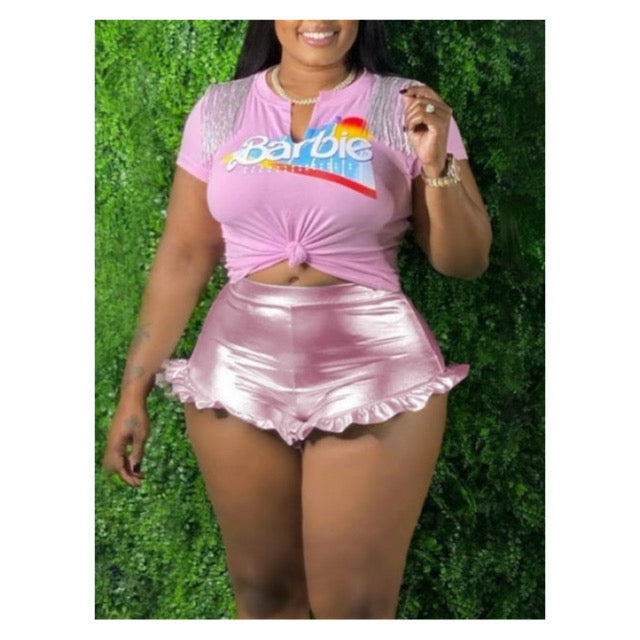 Tassel Top “Barbie” Short Set