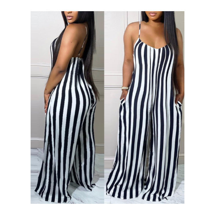 “Striped” Flared Jumpsuit