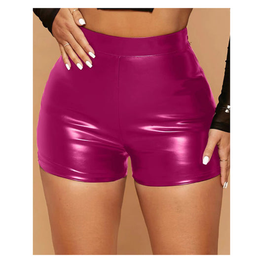 Pink “Faux Leather High Waisted” Shorts