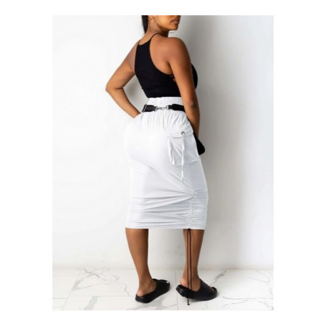 Drawstring “Cargo” Maxi Skirt