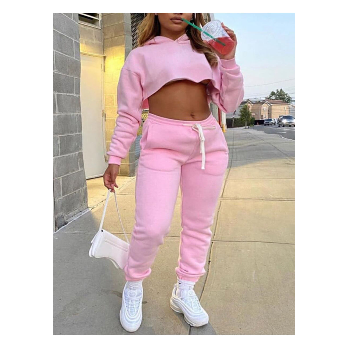 Pink “Cropped” Sweatsuit
