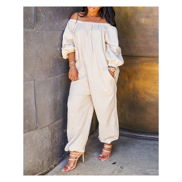 Puffy Long Sleeve Jumpsuit