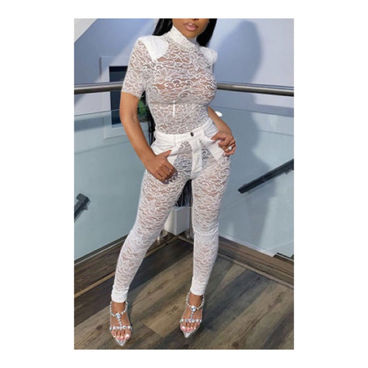 White “Lace” Pants Set