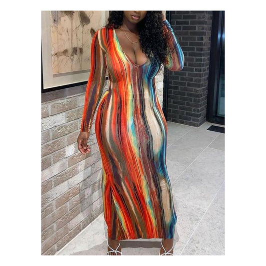 “Vision” Long Sleeve Maxi Dress
