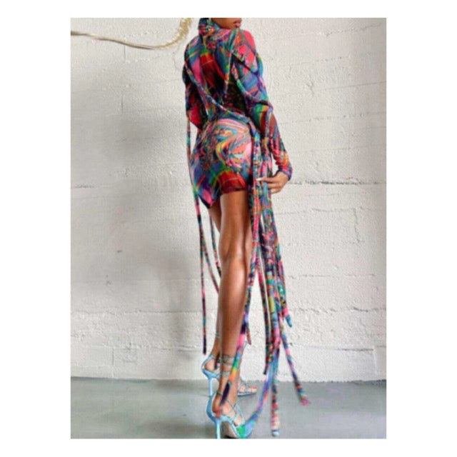 Multi Colored “String” Mini Dress